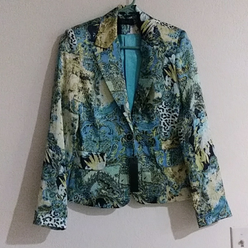 Omnia Blue and green blazer NWT